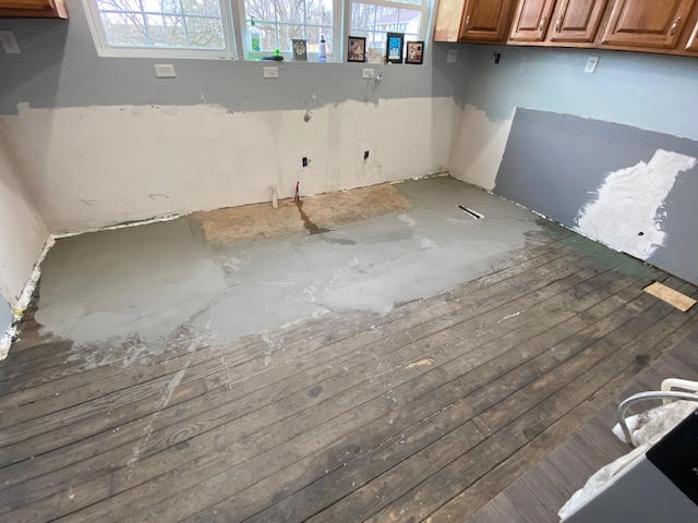 Kitchen cabinet and flooring install 