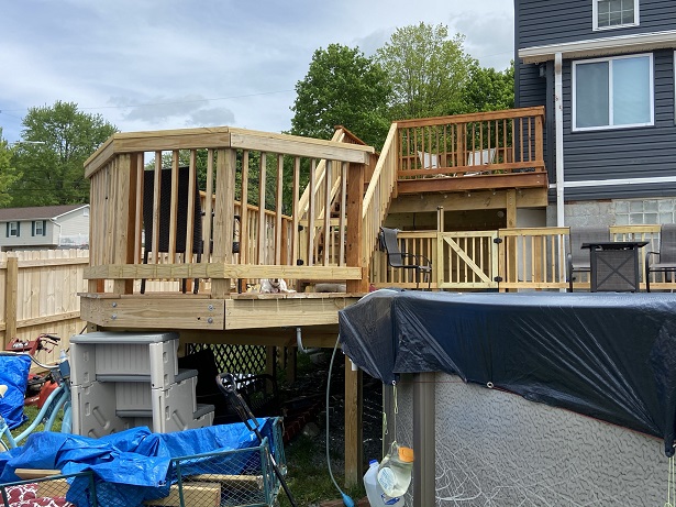 Custom wood deck build for summer fun!   