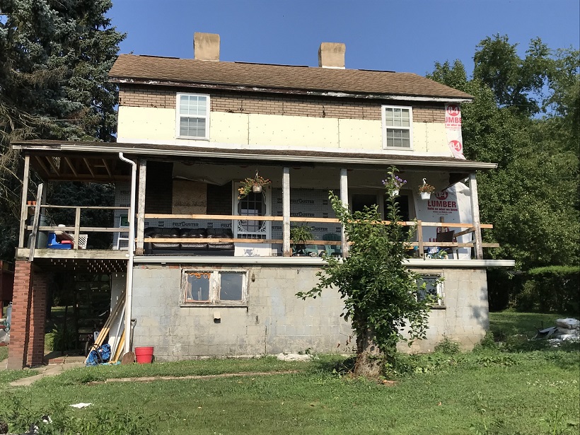 Total transformation! Install vinyl siding, fascia, trim and gutters.